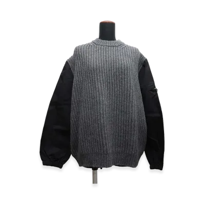 PRADA Re-Nylon Docking Knit Pullover Seater "Grey/Black"