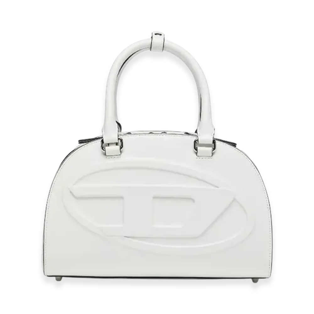 Diesel 1Dr Dome Top Handle 1Dr Dome-Leather Bowling Bag "White"