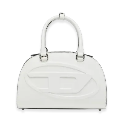 Diesel 1Dr Dome Top Handle 1Dr Dome-Leather Bowling Bag "White"