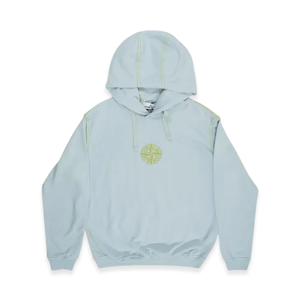 Stone Island 61159 Logo Patch Hooded Sweatshirt - 21SS "Sky Blue"