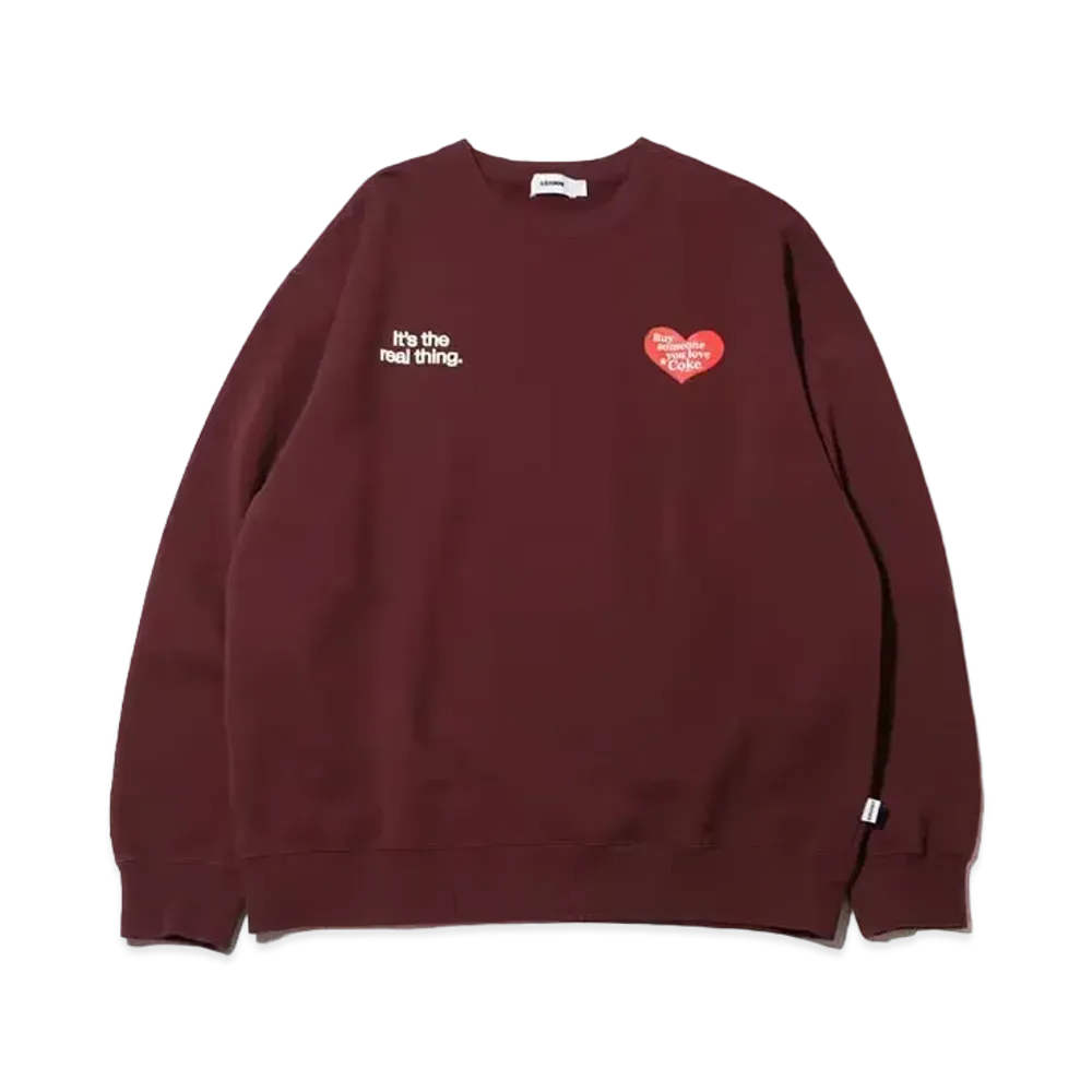 Coca-Cola x atmos Crew Neck Sweatshirts "Brown"