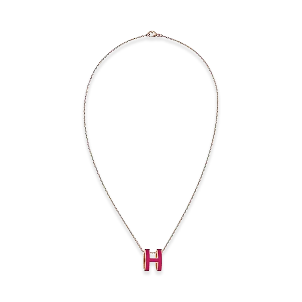 Hermes Pop H Pendant "Rose Gold/Framboise"
