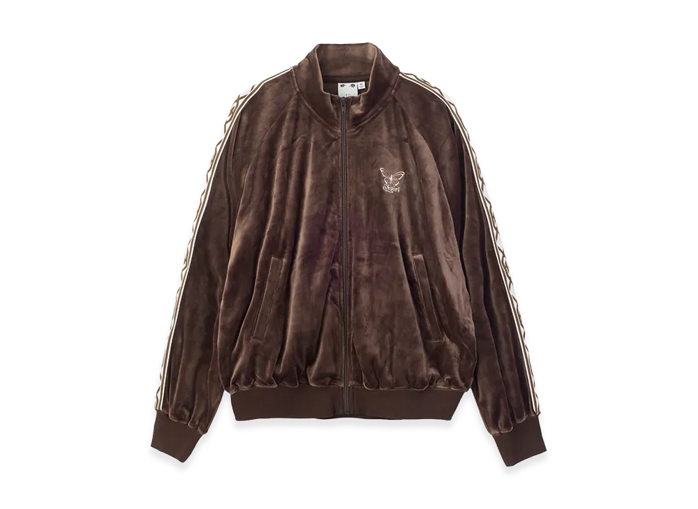 X-Girl Women's Butterfly Velour Track Jacket "Brown"