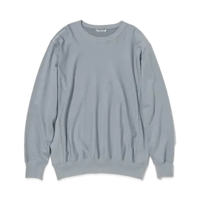 AURALEE Elastic High Gauge Sweat P/O "Blue Grey"