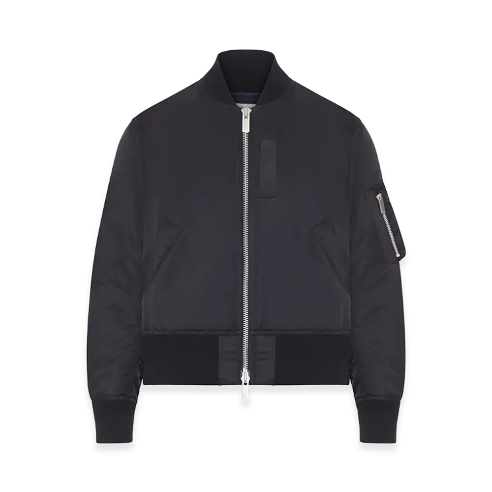 sacai Women's Nylon Bomber Jacket with Zip "Black"