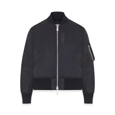 sacai Women's Nylon Bomber Jacket with Zip "Black"
