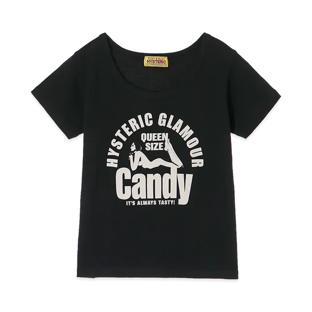 HYSTERIC GLAMOUR Women's Queen Size Candy Baby Tee "Black"