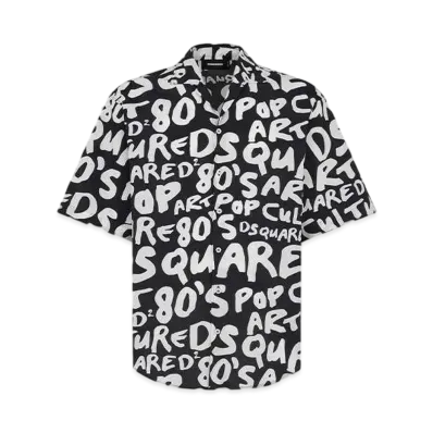 Dsquared2 D2 Pop 80'S Bowling Shirt "Black/White"