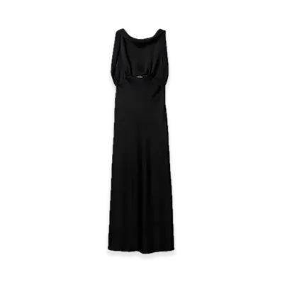 MIU MIU Long Satin Dress "Black"