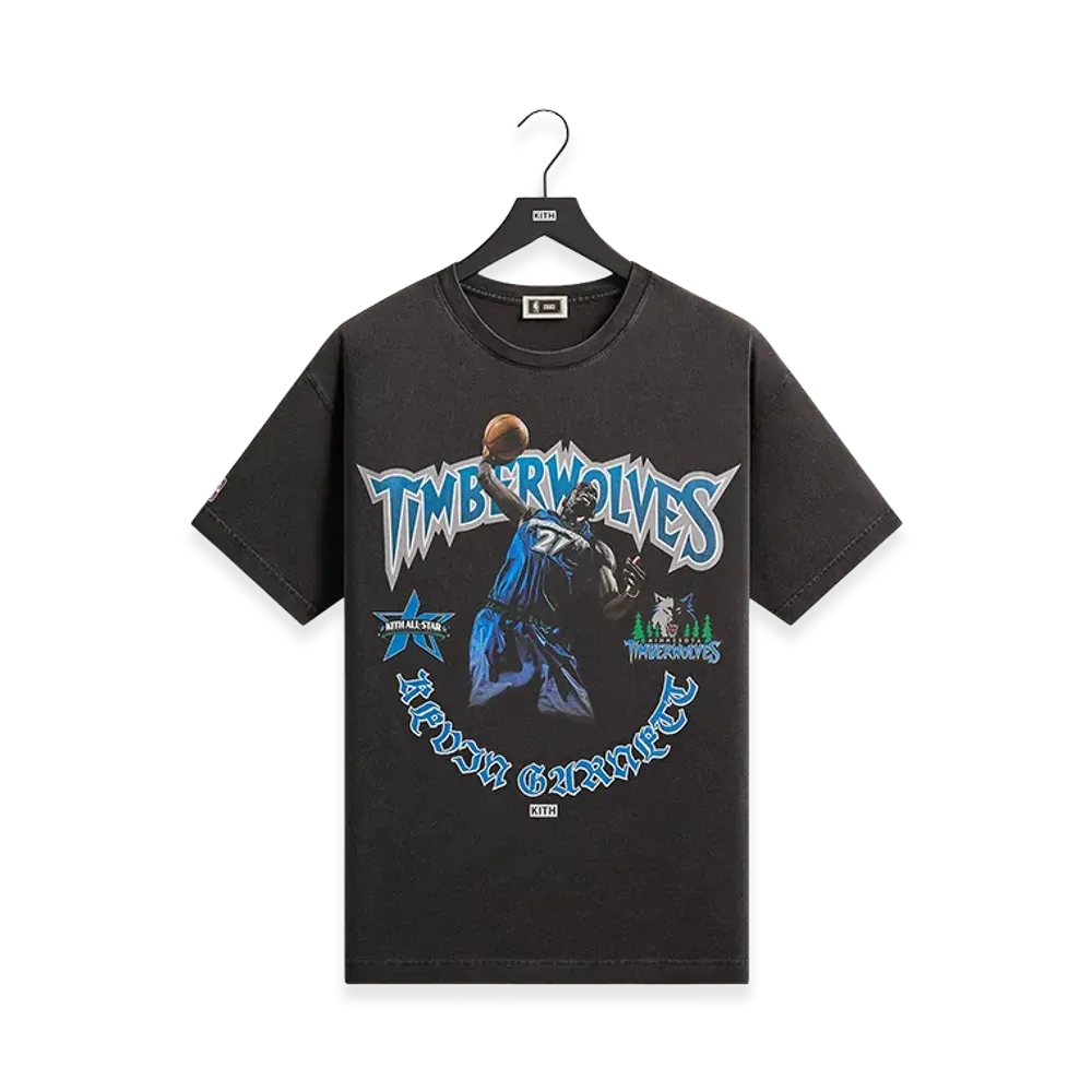 Kith x NBA All-Star Minnesota Timberwolves Kevin Garnett Vintage Tee "Black"