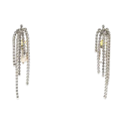 DRIES VAN NOTEN Women's Embellished Metal Earrings "Silver"