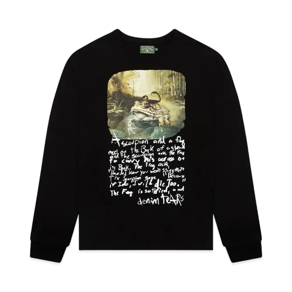DENIM TEARS LS Frog & Scorpion Fable "Black"