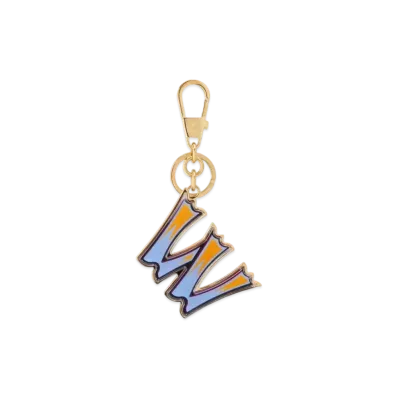 GUCCI Letter W Plexiglas Keychain "Blue/Orange"