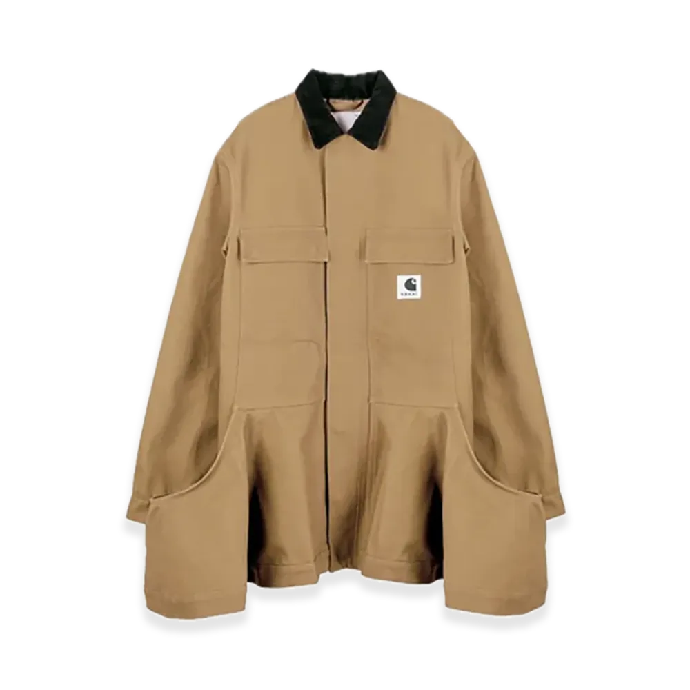 sacai x Carhartt WIP Women's Duck Bonding Dress Coat (ISETAN Shinjuku Exclusive) "Beige"