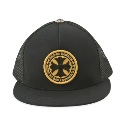 Chrome Hearts CH Plus Patch Trucker Cap "Black/Yellow"