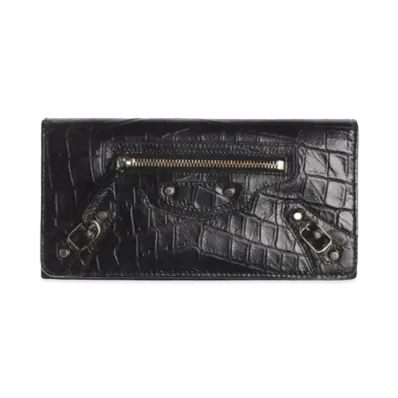 BALENCIAGA Classic Croco Effect Money Wallet Classic Wallet "Black"