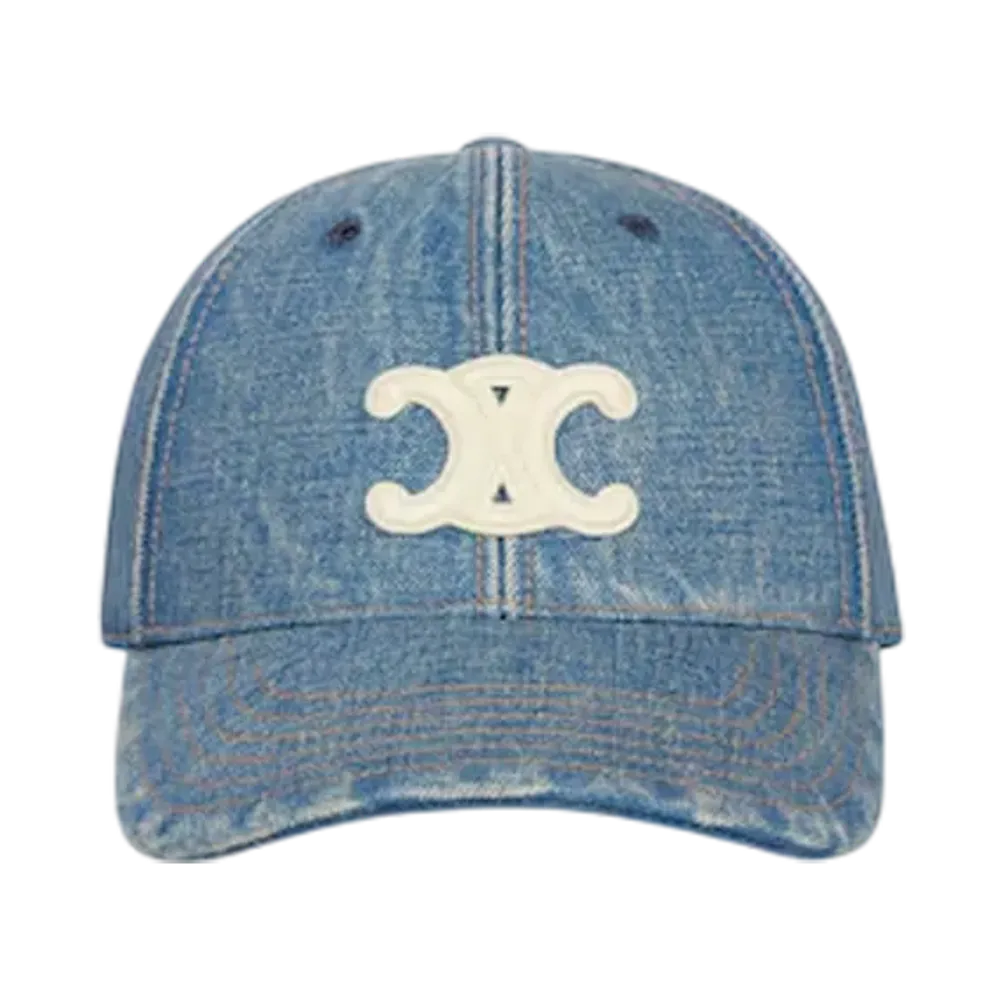 CELINE Triomphe Baseball Cap In Union Wash Denim "Union Wash"