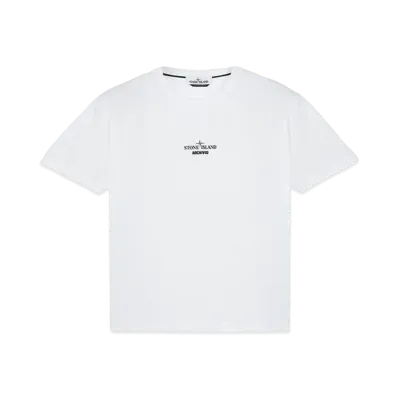 Stone Island 2NS91 COTTON JERSEY,'ARCHIVIO' PRINT_SLIM FIT "White"
