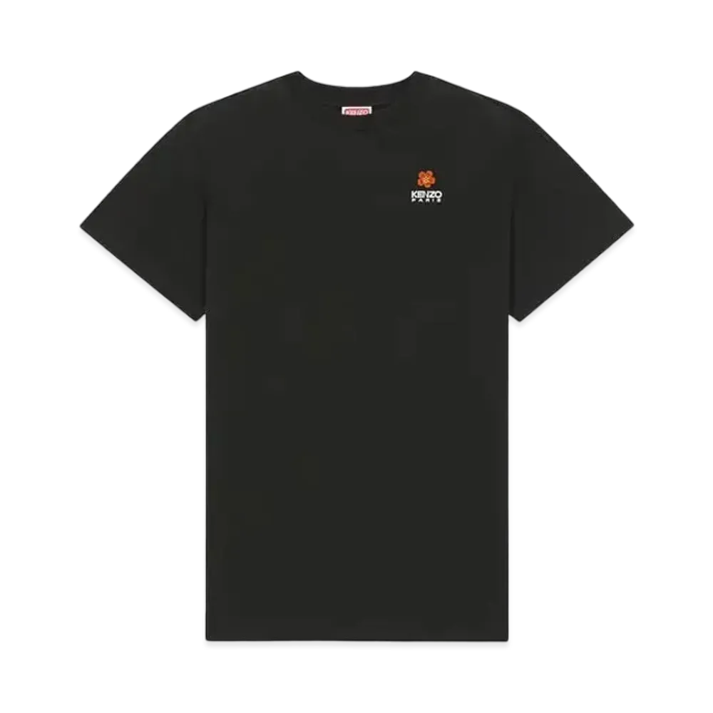 KENZO 'BOKE FLOWER' Crest Embroidery Oversize T-shirt Dress"Black"