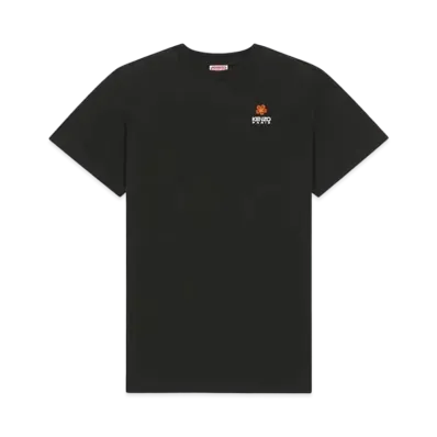 KENZO 'BOKE FLOWER' Crest Embroidery Oversize T-shirt Dress"Black"