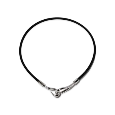 Hermes Jumbo Hook Choker Bracelet "Black/Silver"