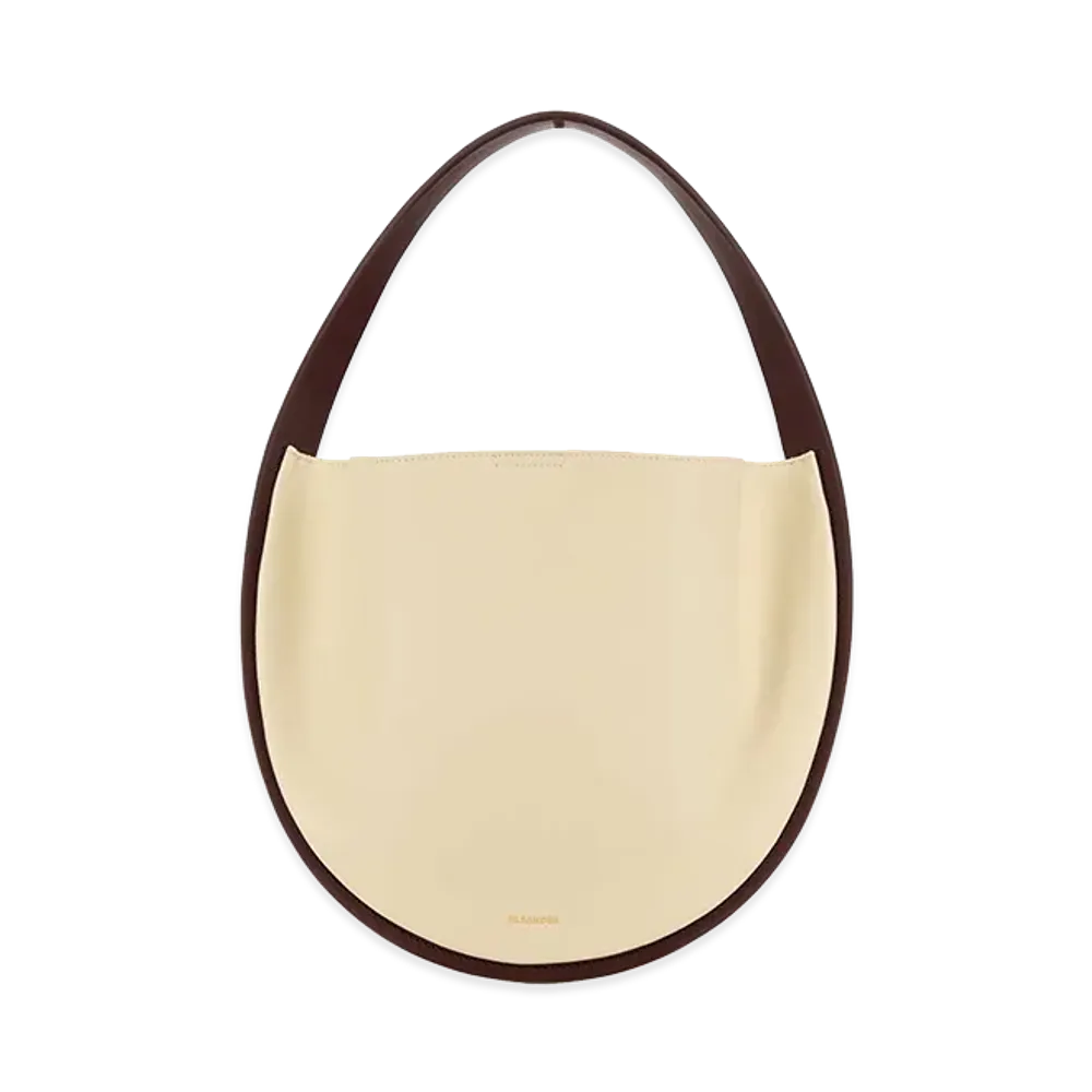 Jil Sander Women's Leather Pivot Shoulder Bag "Ivory/White"
