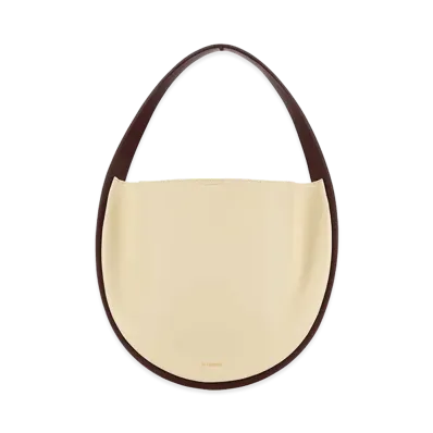 Jil Sander Women's Leather Pivot Shoulder Bag "Ivory/White"