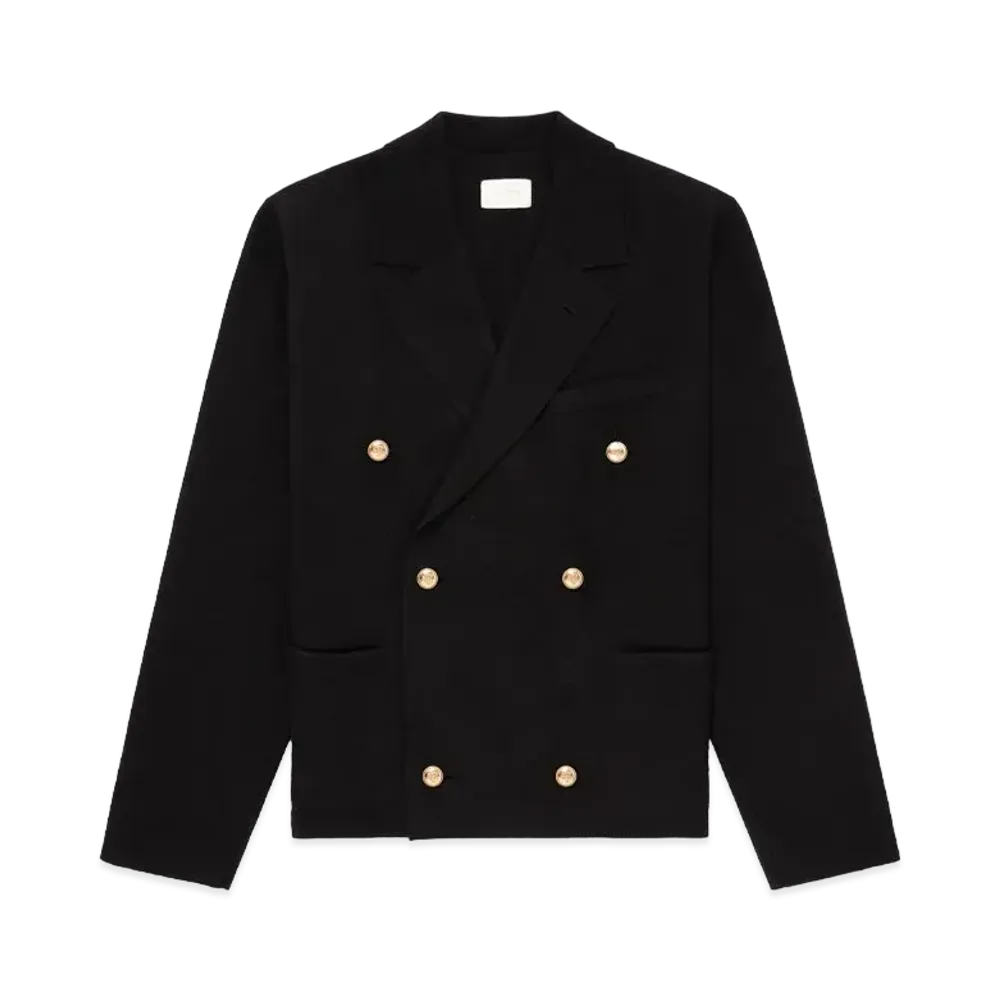 Aime Leon Dore Double-Breasted Wool Knit Blazer "Black"