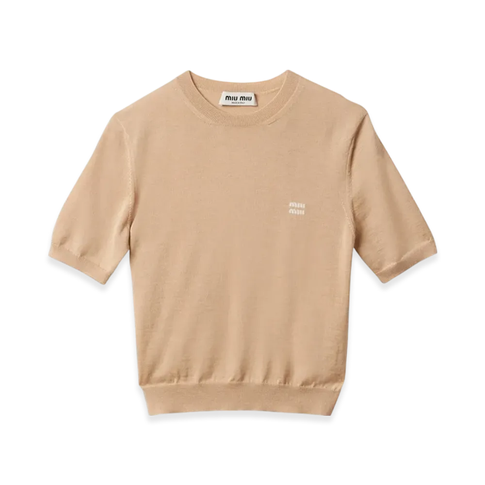 MIU MIU Women's Cashmere and Silk Sweater "Albino White"