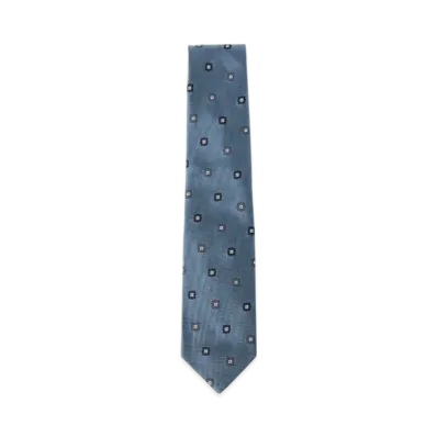 BEAMS Silk Flower Pattern Necktie "Sax"
