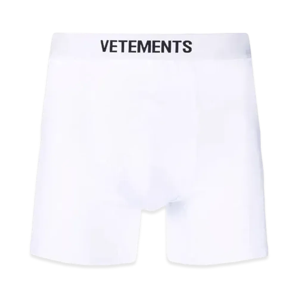 VETEMENTS Logo Tape Boxer Pants "White"