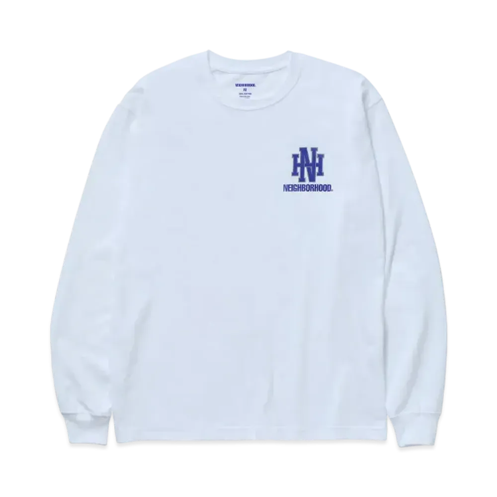 NEIGHBORHOOD NH . Tee LS-8 "White/Blue"