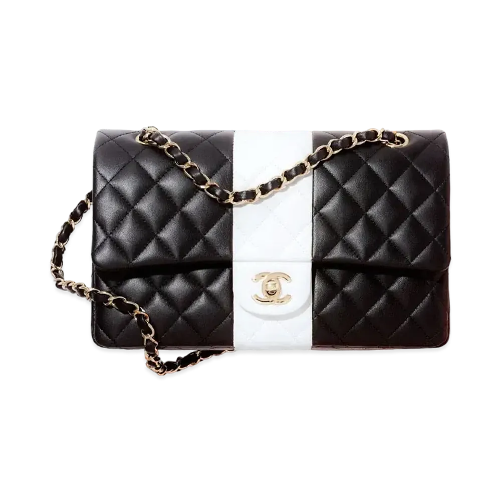 CHANEL Classic Hand Bag Lambskin "Black White"