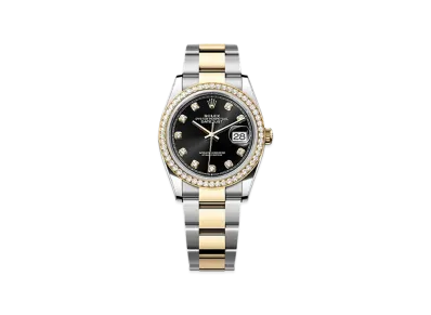 ROLEX Datejust 36mm Oystersteel & Yellow Gold Diamond 126283RBR "Bright Black"