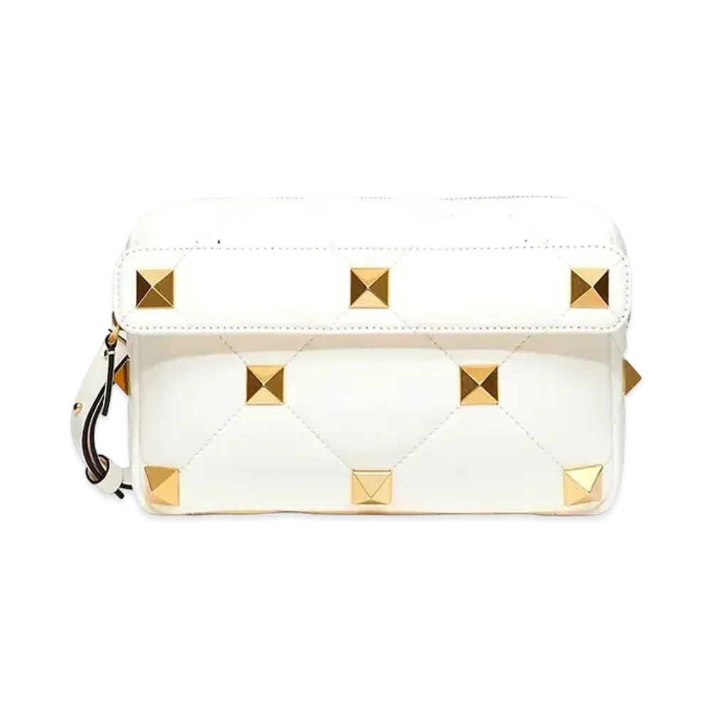 Valentino Roman Studs Nappa Leather Crossbody Bag "Ivory"