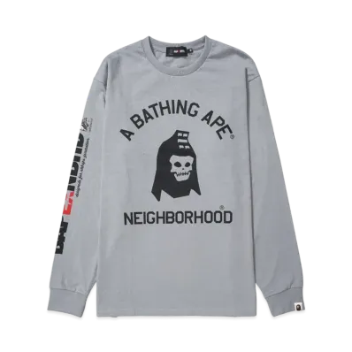 NEIGHBORHOOD x A BATHING APE L/S Tee "Gray"