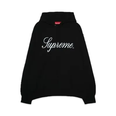 Supreme Embroidered Script Hooded Sweatshirt "Black"