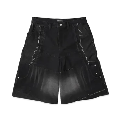 SURGERY remake denim bermuda pants "BLACK DENIM"