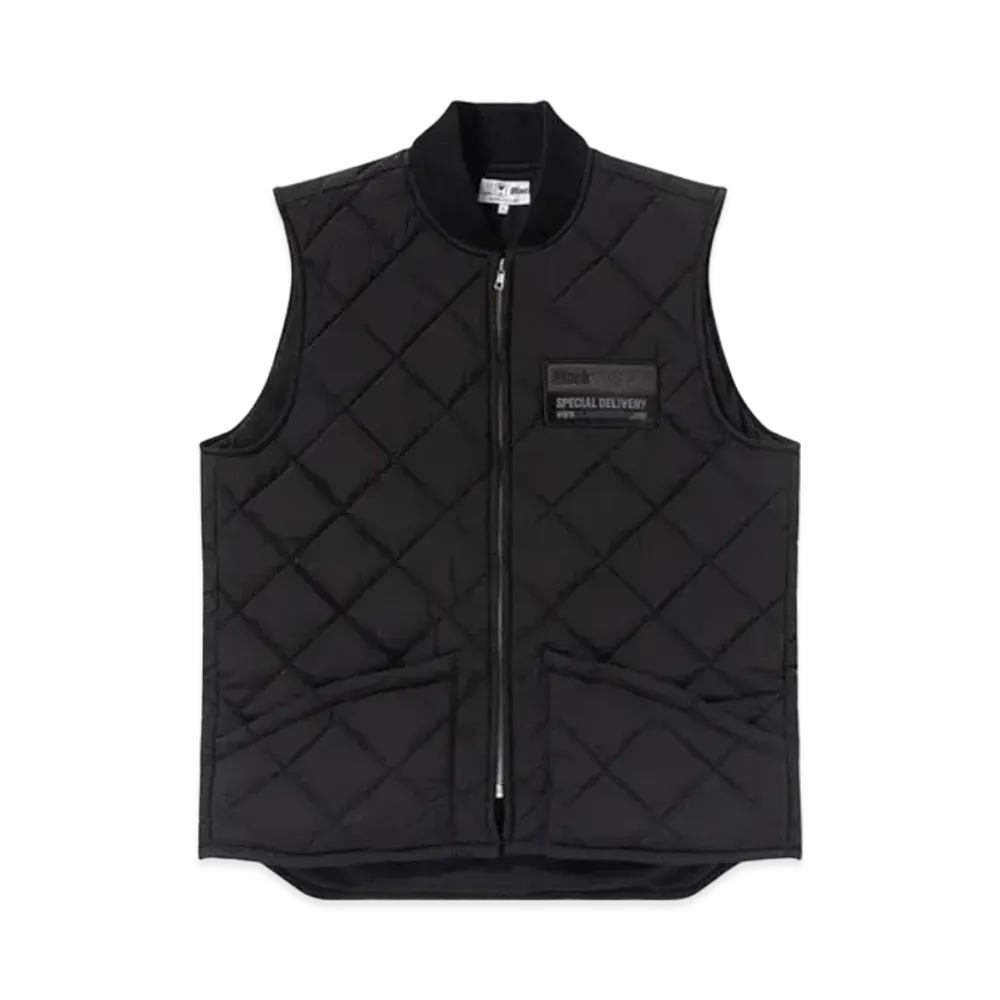 Black Eye Patch Deliveryman Quilted Vest "Black"