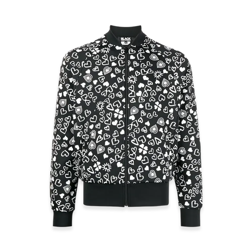 BLACK COMME des GARCONS Heart Print Bomber Jacket "Black"