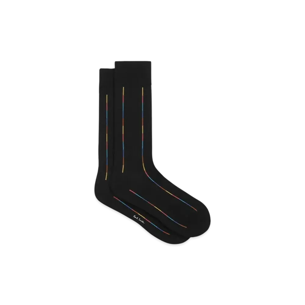 Paul Smith Artist Stripe Double Line Socks "Black"