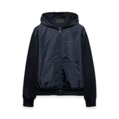PRADA Technical Cotton x Re-Nylon Hoodie "Navy"