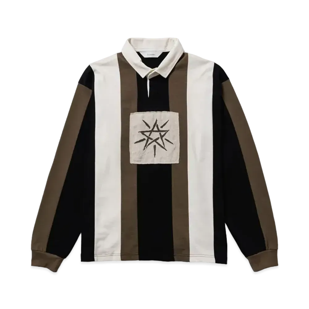 Sasquatchfabrix Stripe Rugger Shirt "Black White"