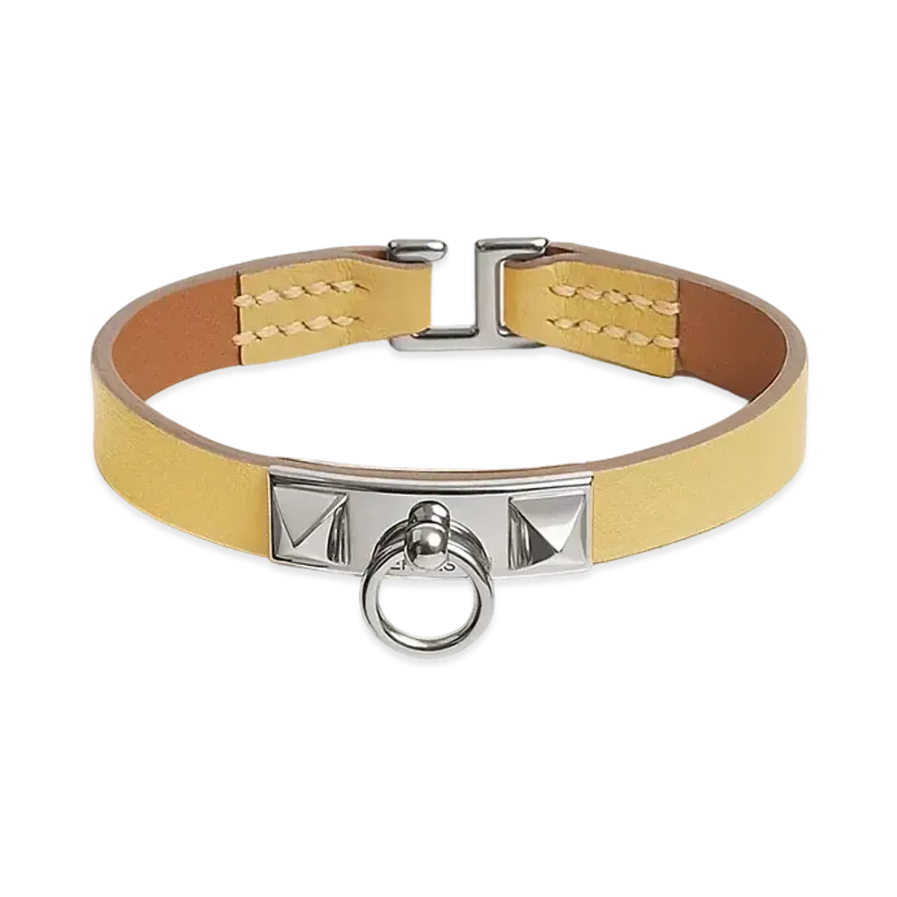 Hermes Rivale Mini Bracelet "Jaune Poussin/Palladium"