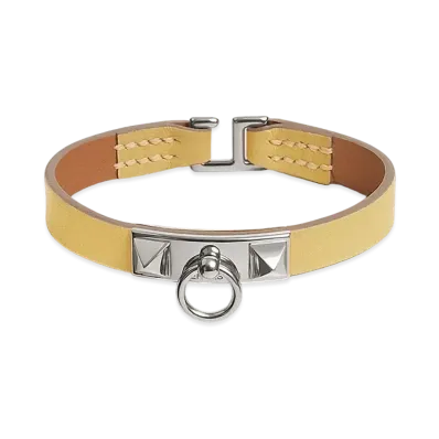 Hermes Rivale Mini Bracelet "Jaune Poussin/Palladium"