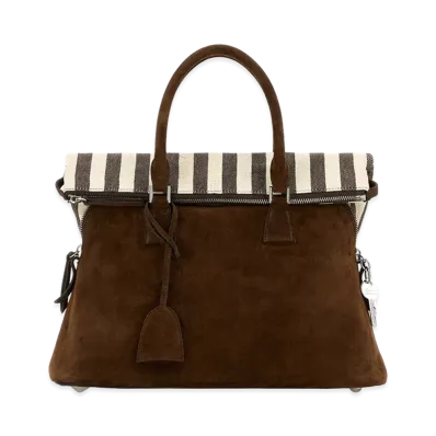 Maison Margiela Women's Suede Medium 5Ac Soft Handbag "Brown"