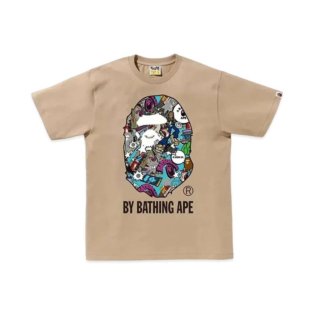 A BATHING APE Comic Art By Bathing Ape Tee "Beige"