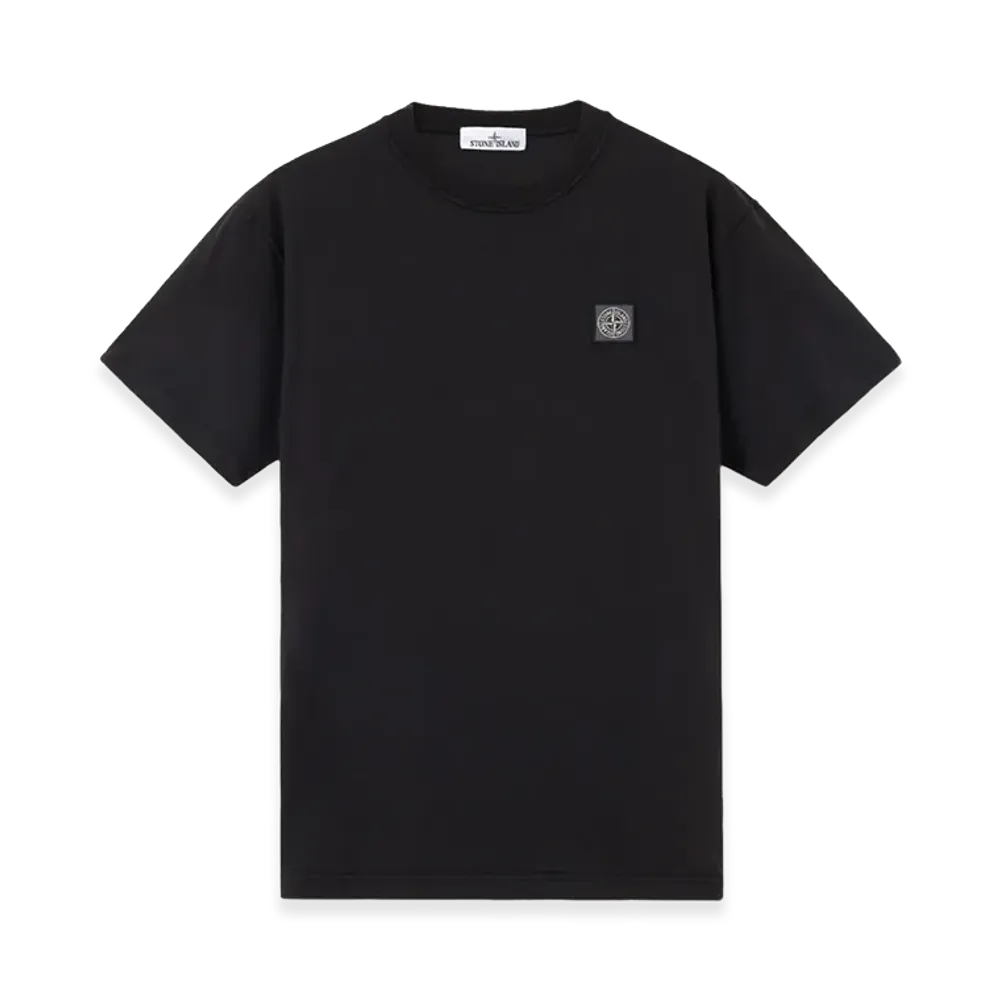 Stone Island 2100026 Organic Cotton Jersey 'Fissato' Effect "Black"