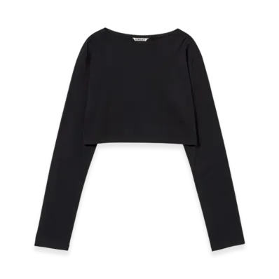AURALEE Organic Cotton High Gauge Jersey Boat Neck L/S T-Shirt "Black"