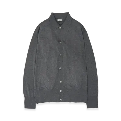 YOKE Silk Cashmere Knit Shirt "Top Gray"